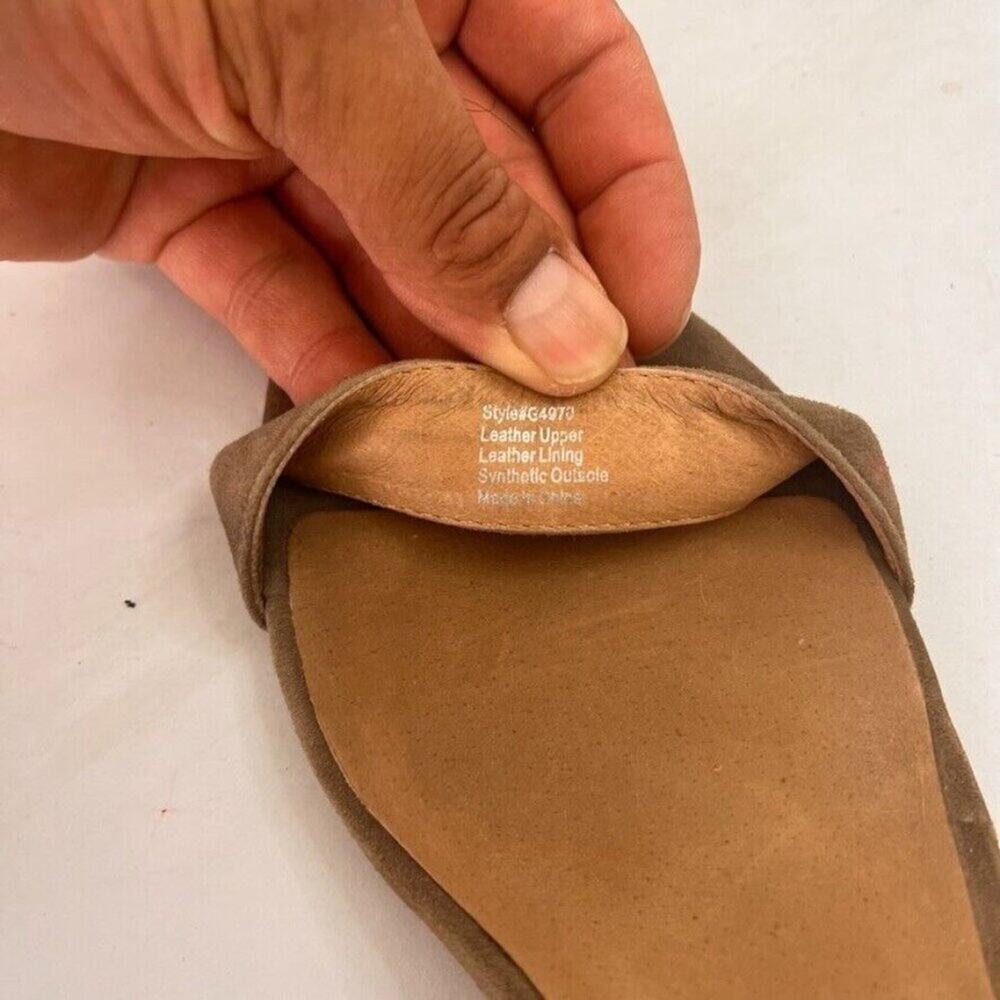 Madewell Sandals Womens 9.5 The Alice Suede Leather Tan Block Heel Ankle Strap - Picture 13 of 14